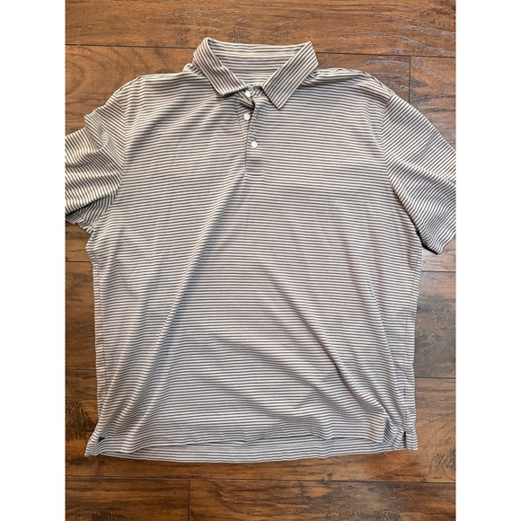 UNTUCKit Other - UNTUCKit‎ Mens XL Polo Shirt Short Sleeve Striped Cotton Tan Blue Casual